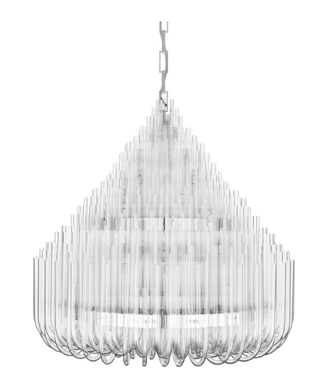 Extra Large Modern Tiers Clear Crystal Tubes Chandelier for Living Room/Hotel Lobby