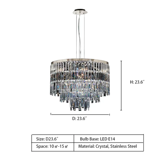 D23.6" SERIE 4282 – MODELL 4282 HL 50 – HÄNGELEUCHTE,CHANDELIERS,CHANDELIER,CRYSTAL,layers,tiers,layered,tierer,crystal rod,round,luxury,ceiling