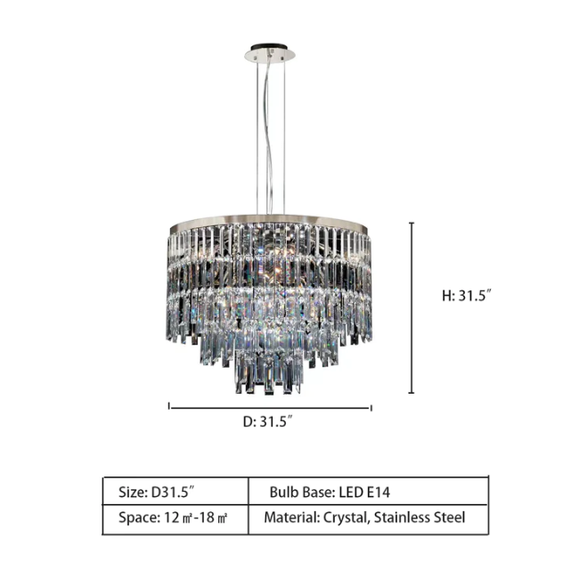 D31.5" SERIE 4282 – MODELL 4282 HL 50 – HÄNGELEUCHTE,CHANDELIERS,CHANDELIER,CRYSTAL,layers,tiers,layered,tierer,crystal rod,round,luxury,ceiling