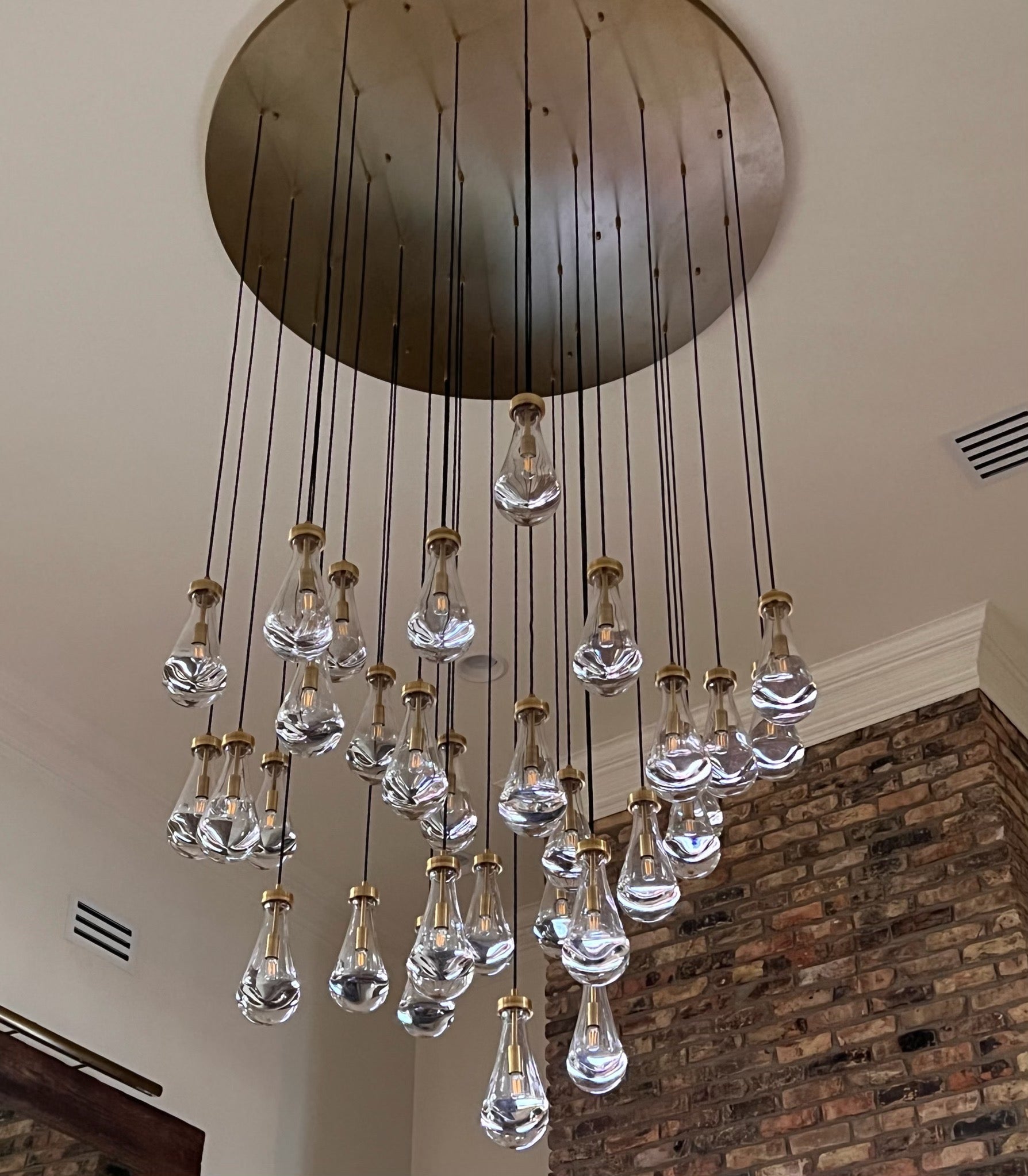 Raindrop Glass Round Chandelier 60"