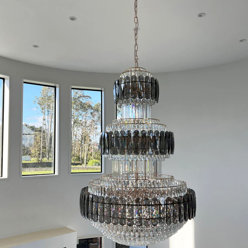 Extra Large Modern Crystal Chandelier Luxury Pendant For Entryway / Staircase / Hotel Foyer