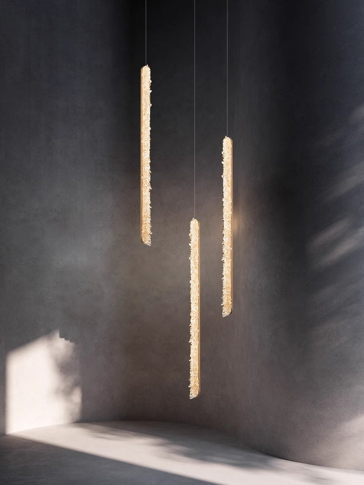 Crystal Stone Bedside Suspension Pendant Light