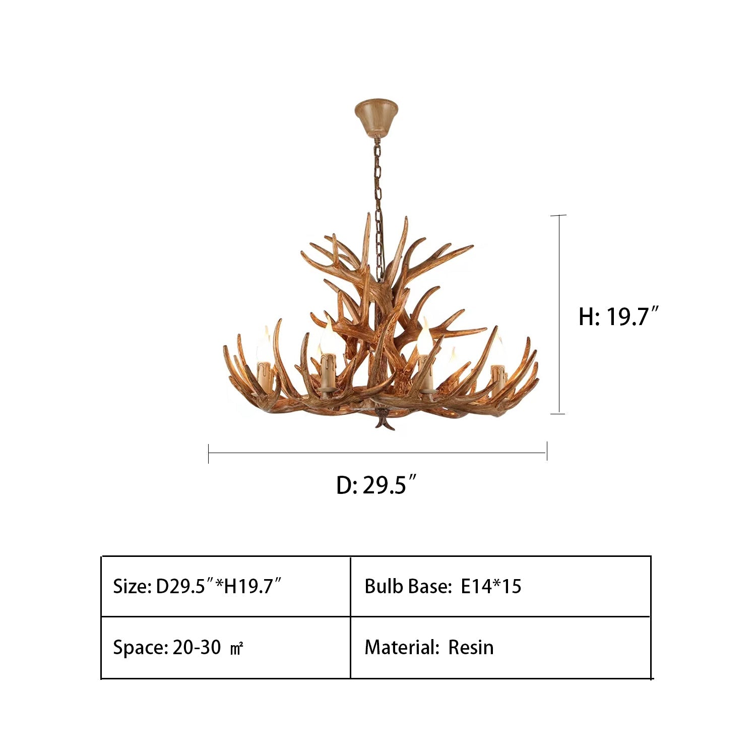 D29.5"*H19.7" chandelier,chandeliers,branch,vintage style,resin,antler,countryside,woden,candle,chandeliers near me,cheap chandeliers,wood chandelier