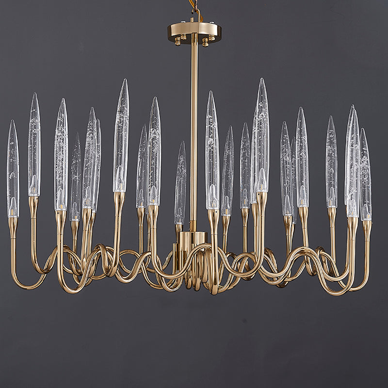 8141R Brass Glass  chandelier