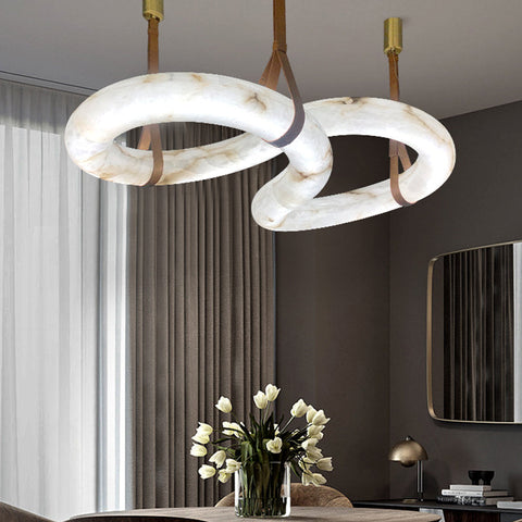 Beverly Designer Contemporary Alabaster Pendant Light for Living Room