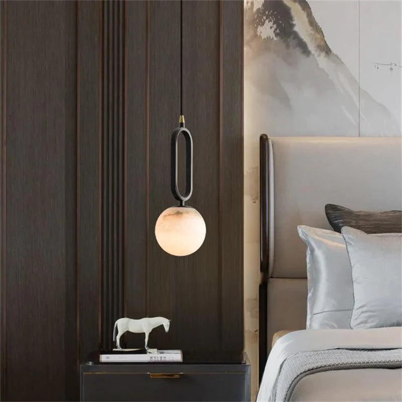 Phoenix Alabaster Sphere Pendant Light,  Modern Pendant Lighting