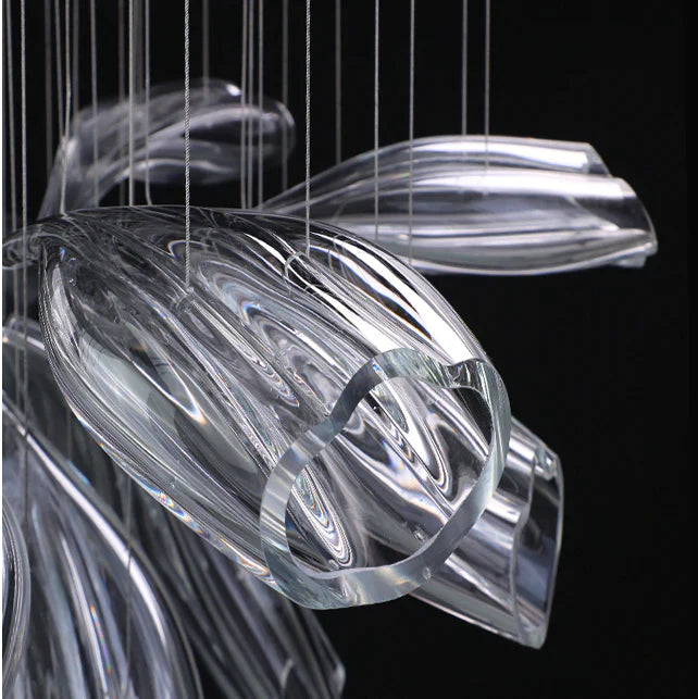 Light Luxury Art Design Petal-like Glass Chandeliers