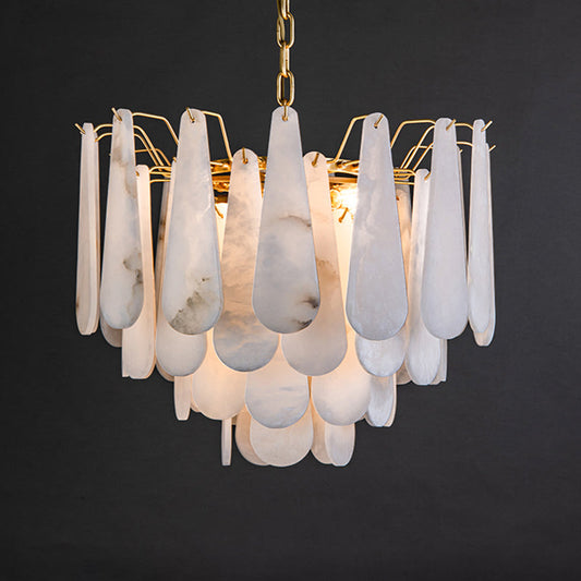 Anthea Spanish Alabaster Luxury Lamp Fixtures, Elegant Chandeliers