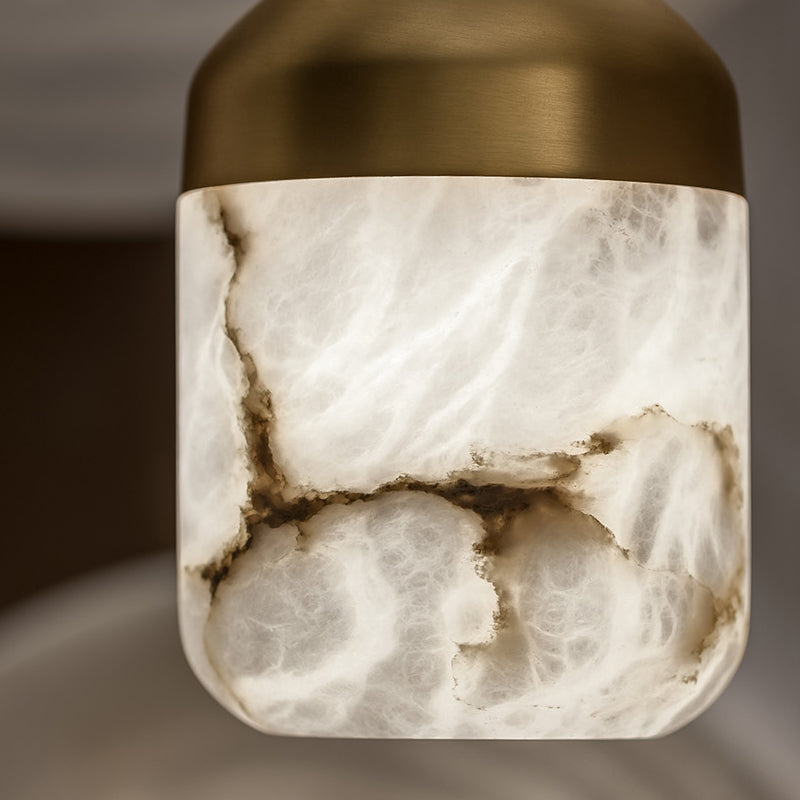 Queena Alabaster Minimalist Alabaster Staircases Pendant Light