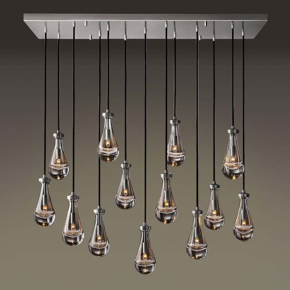 Modern Style Raindrop Linear Chandelier 54″,13-Lights