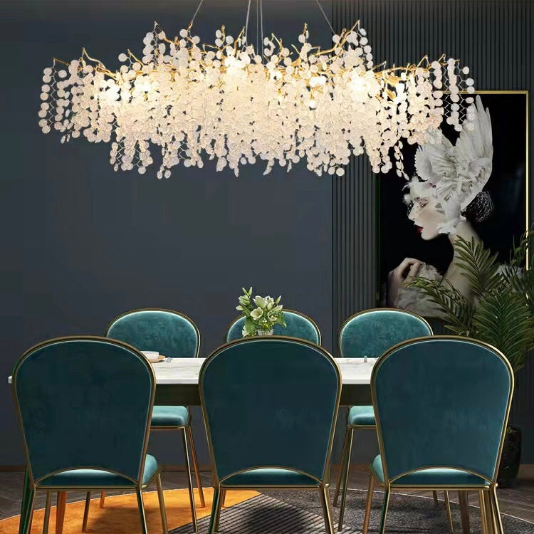 Luxury Branches Crystal Frosted Glass Chandelier Designs for Living /Dining Room Elegant Ceiling Light Wall Lamp Home Set