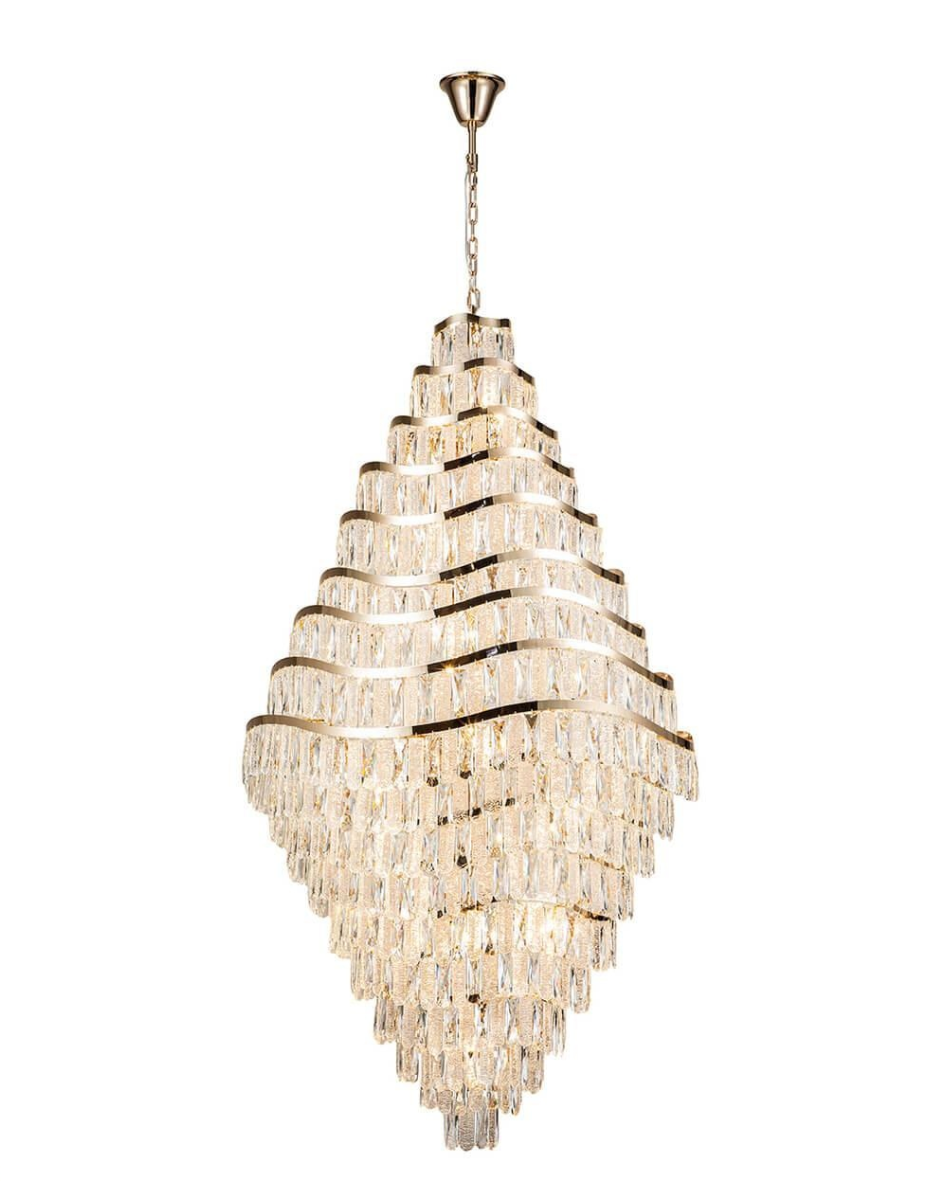 New Luxury Wavy Multi-tiered Crystal Chandelier for Living Room