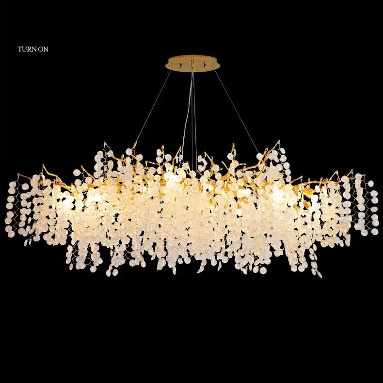 Luxury Branches Crystal Frosted Glass Chandelier Designs for Living /Dining Room Elegant Ceiling Light Wall Lamp Home Set