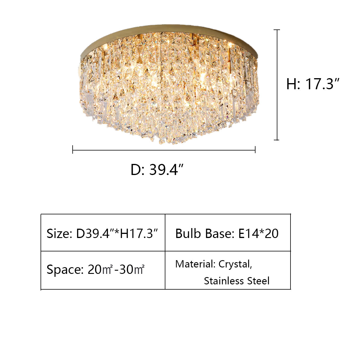 D39.4"*H17.3" chandelier,chandeliers,crystal,stainless steel,round table,big table,flush mount,ceiling,bedroom,luxury,light luxury,round,pendant
