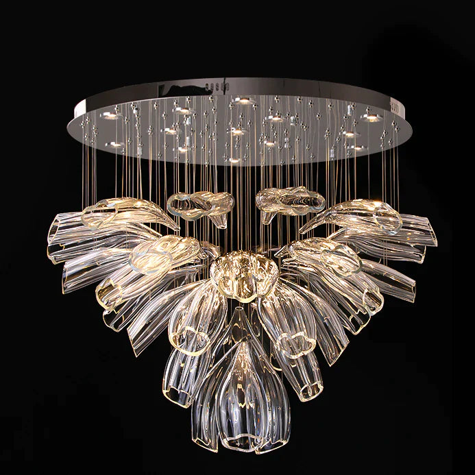 Light Luxury Art Design Petal-like Glass Chandeliers