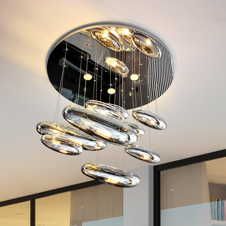 Modern Electroplated Acrylic Big Raindrop Ceiling Light Fixture for Living/ Dining Room/ Bedroom/ Bar