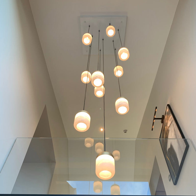 Queena Alabaster Minimalist Alabaster Staircases Pendant Light