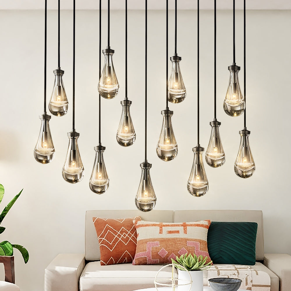 Modern Style Raindrop Linear Chandelier 54″,13-Lights