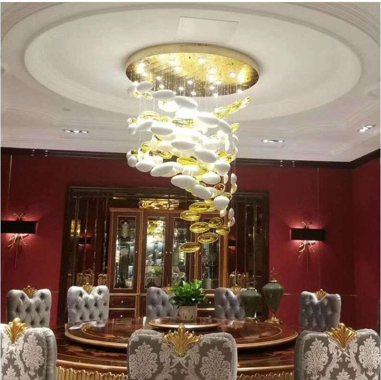 Modern Artistic Unique Golden Dragon Egg Pendant Ceiling Light Fixture for Staircase/ Sales Center/ Hotel