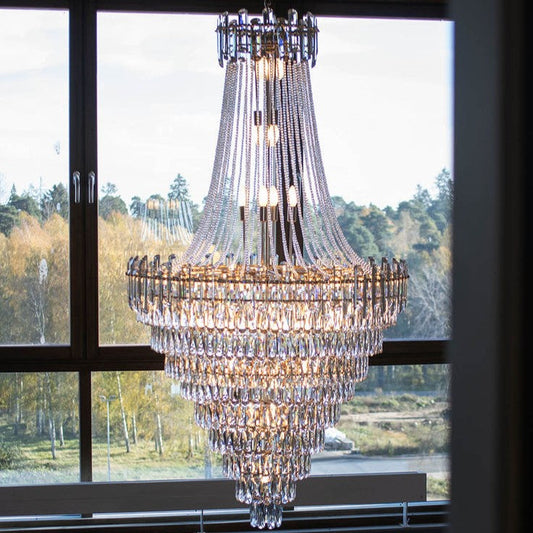 Luxury Modern Multi-tiered Crystal Chandelier for Staircase/Foyer