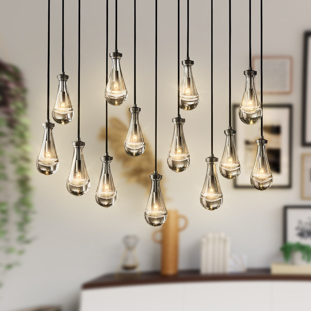 Modern Style Raindrop Linear Chandelier 54″,13-Lights