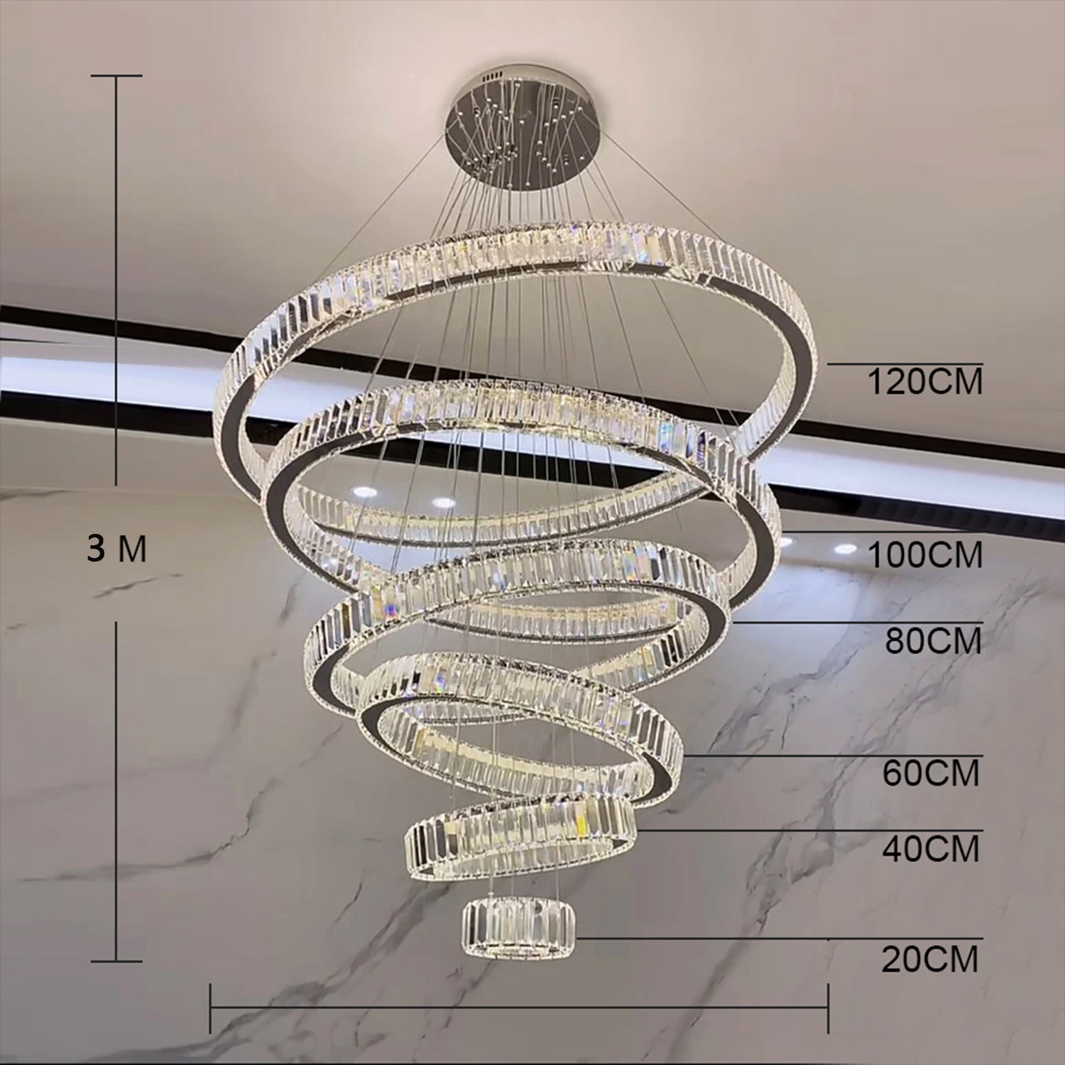 Modern Front Entryway Chandelier 5/6/7 Rings Crystal Gold/ Chrome Finish Ceiling Lamp