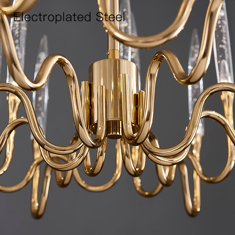 Modern Luxury Brass Glass  chandelier