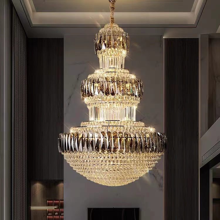 Extra Large Modern Crystal Chandelier Luxury Pendant For Entryway / Staircase / Hotel Foyer