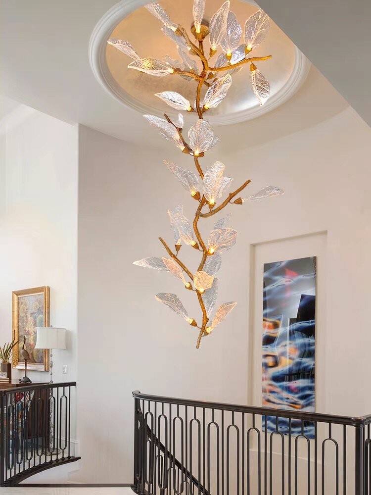 Creative Bionic Resin Leaves Chandelier for Living Room/Dining Room/Staircase