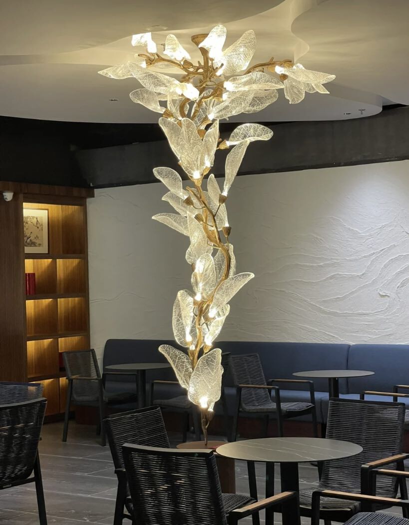 Creative Bionic Resin Leaves Chandelier for Living Room/Dining Room/Staircase