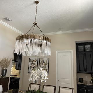Large Elegant Multi-layers Glam Glass Chandelier for High-ceiling Staircase/Entryway/Living/meeting Room