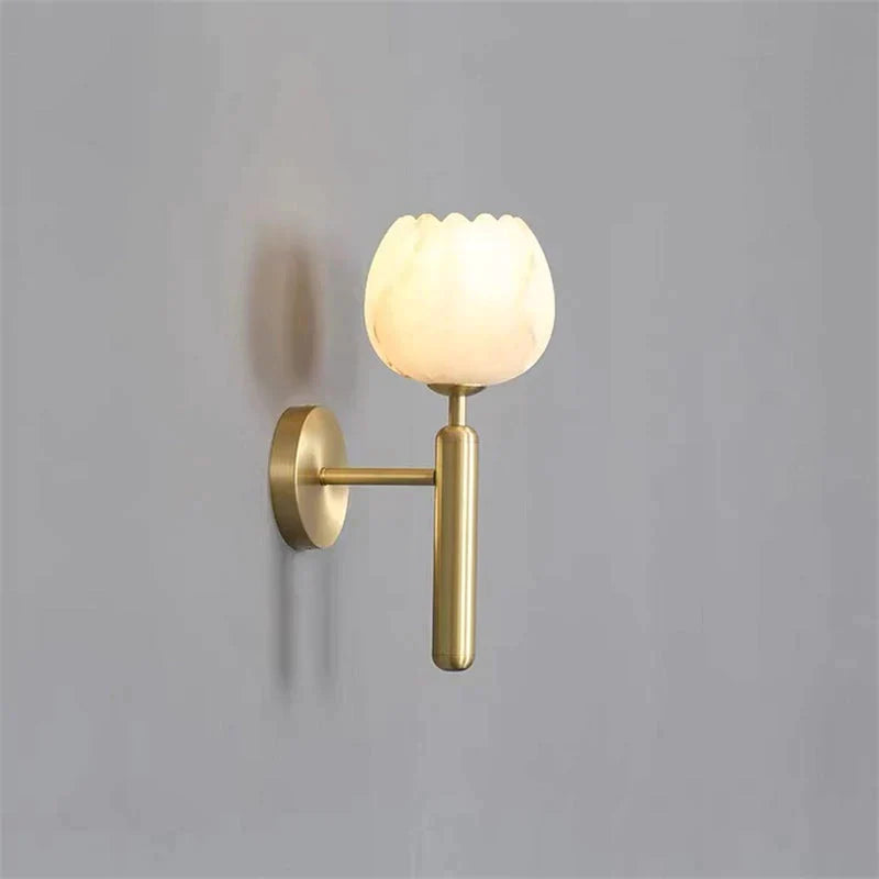 Alabaster Globe Wall Sconce For Bedroom