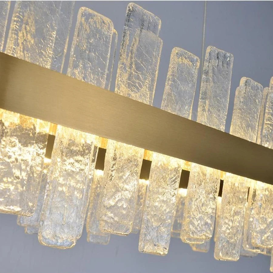 Sylvia Rectangular Glass Chandelier, Dinning Room Chandelier Lighting Fixture