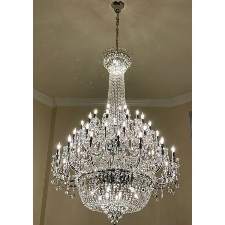 Extra Large European-style Multi-layers Candle Luxury Crystal Chandelier Gold Art Foyer/Staircase Decorative Light Fixture