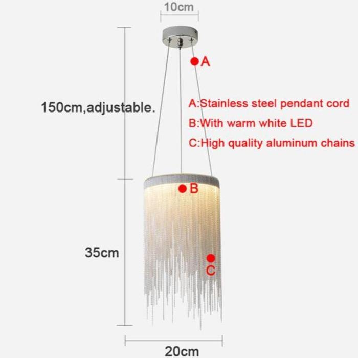 Daphne Aluminum Chain Tassel Pendant Light