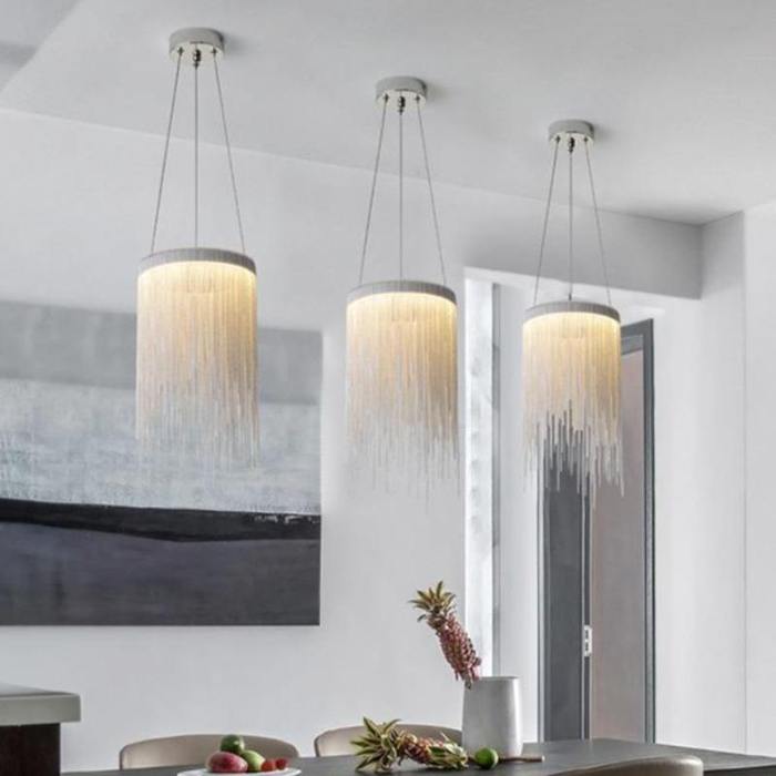 Daphne Aluminum Chain Tassel Pendant Light