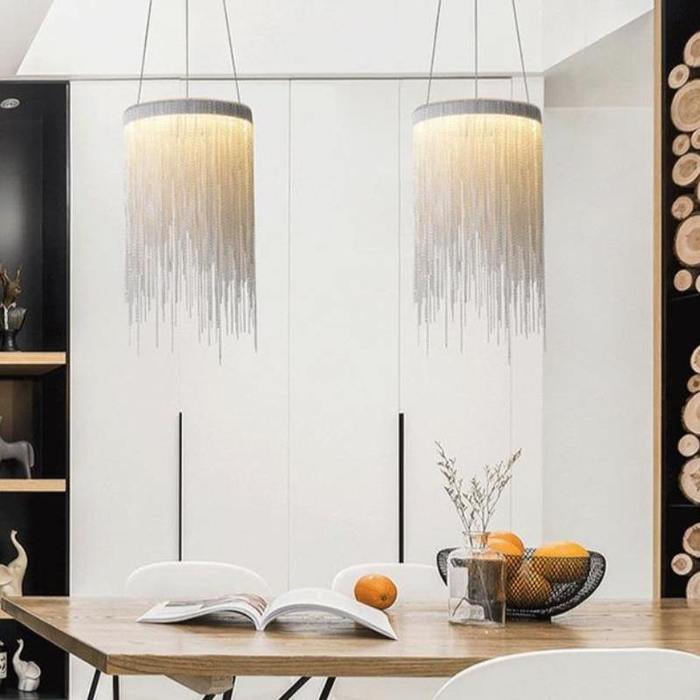 Daphne Aluminum Chain Tassel Pendant Light