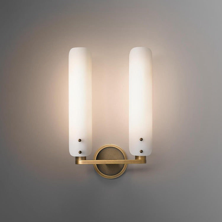 Alen Double White Glass Wall Sconce , Wall Lamps for Bedroom