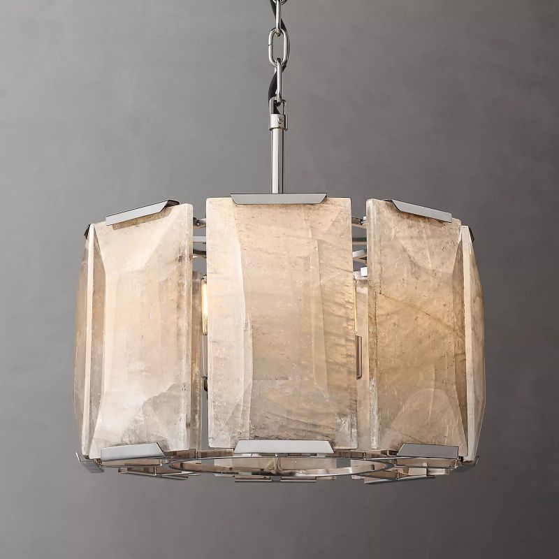 Harlow Calcite Round Chandelier 19"