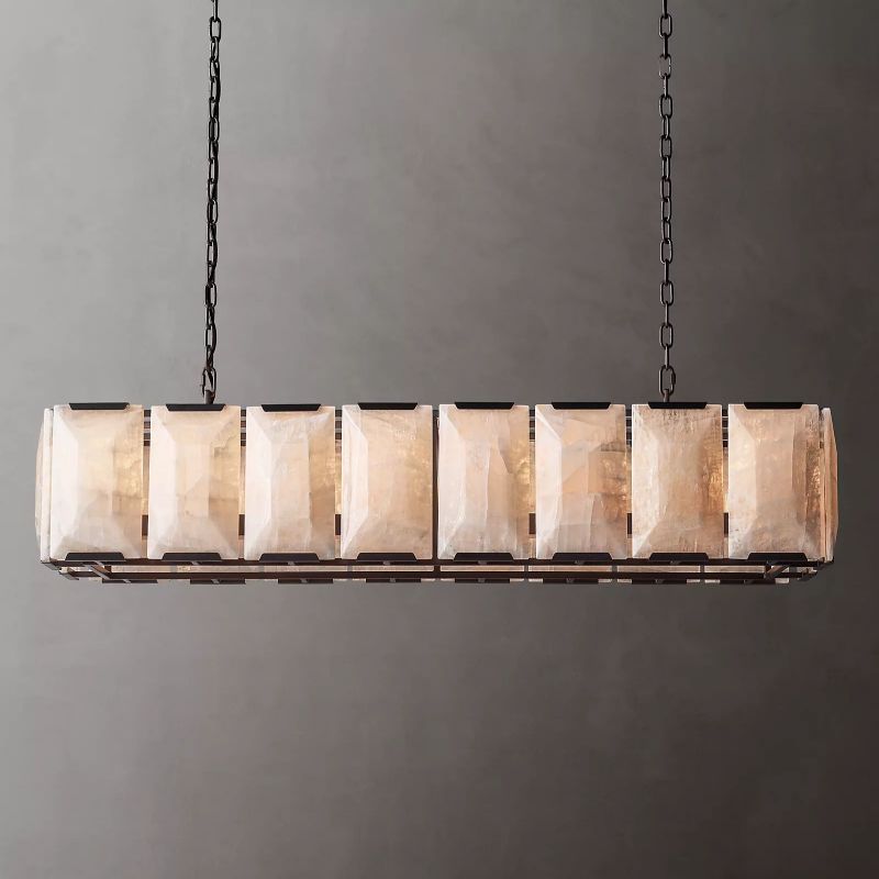 Harlow Calcite Rectangular Chandelier 55"