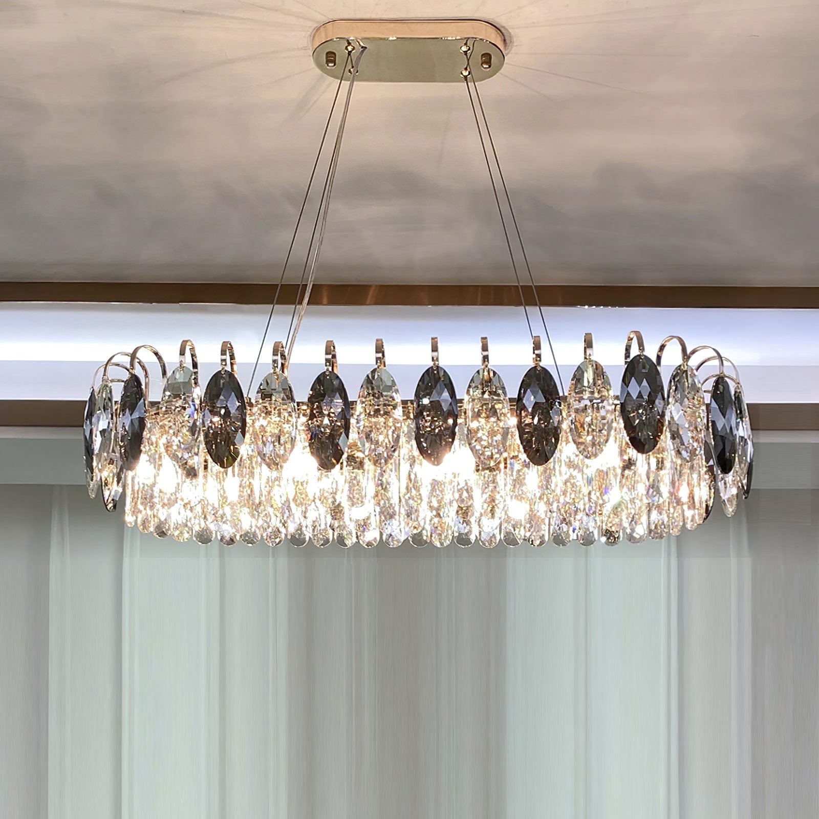 Luxurious K9 Crystal Chandelier in Brass/Silver Finish | Modern Ceiling Light Fixtures