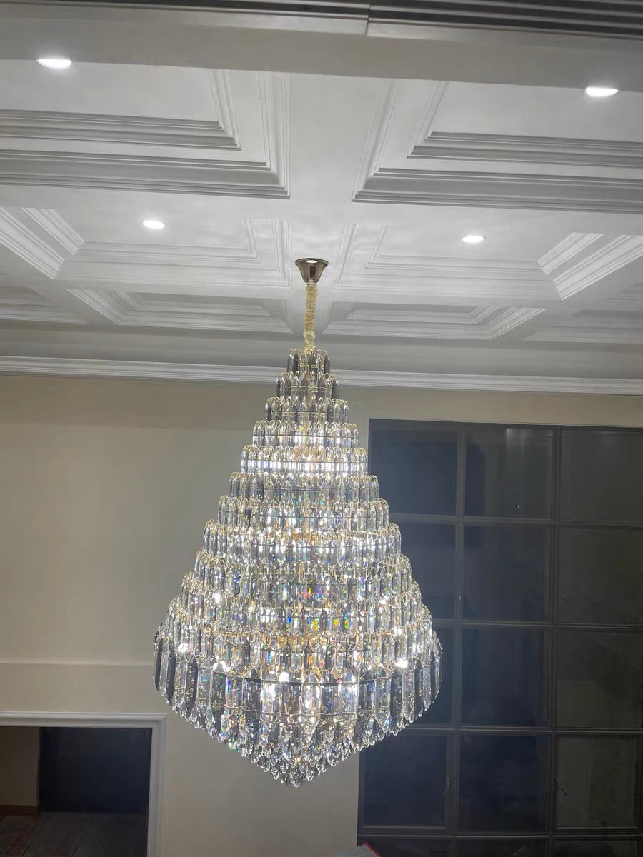 Staircase/Foyer Chandelier With High Clarity Crystals Luxury Ceiling Light