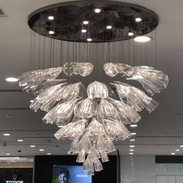 Light Luxury Art Design Petal-like Glass Chandeliers