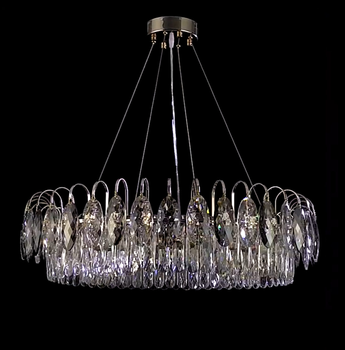 Luxurious K9 Crystal Chandelier in Brass/Silver Finish | Modern Ceiling Light Fixtures