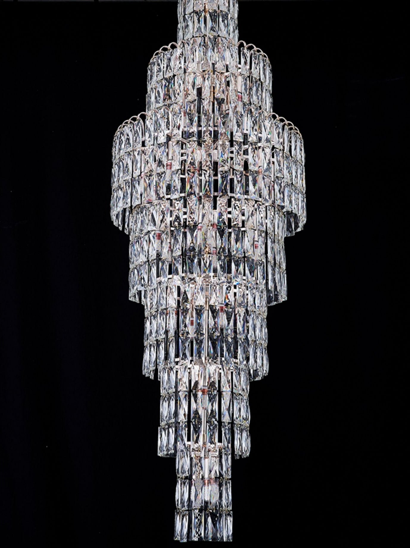 Long Crystal Staircase Chandelier Large Foyer Living Room Entryway Ceiling Light Fixture