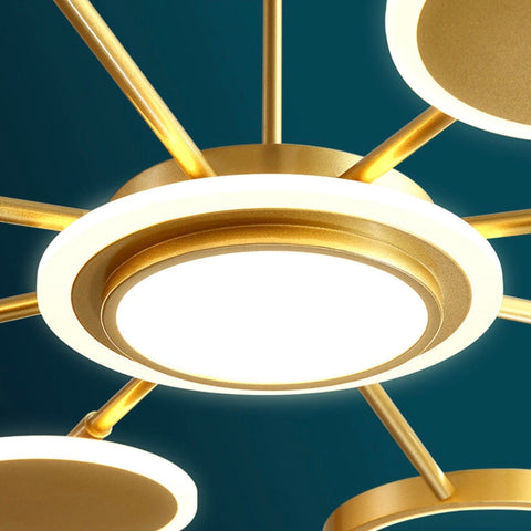 Modern Molecular Chandelier for Living Room Creative Copper Dining Room Ceiling Lamp