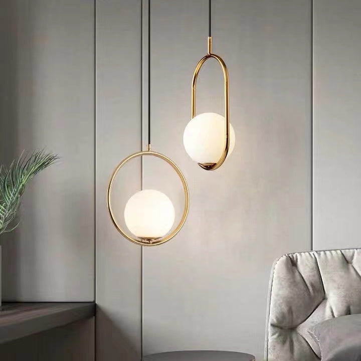 Modern Pure Copper Dining Room Ceiling Light Simple Stylish Ball Bedroom Pendant Lamp