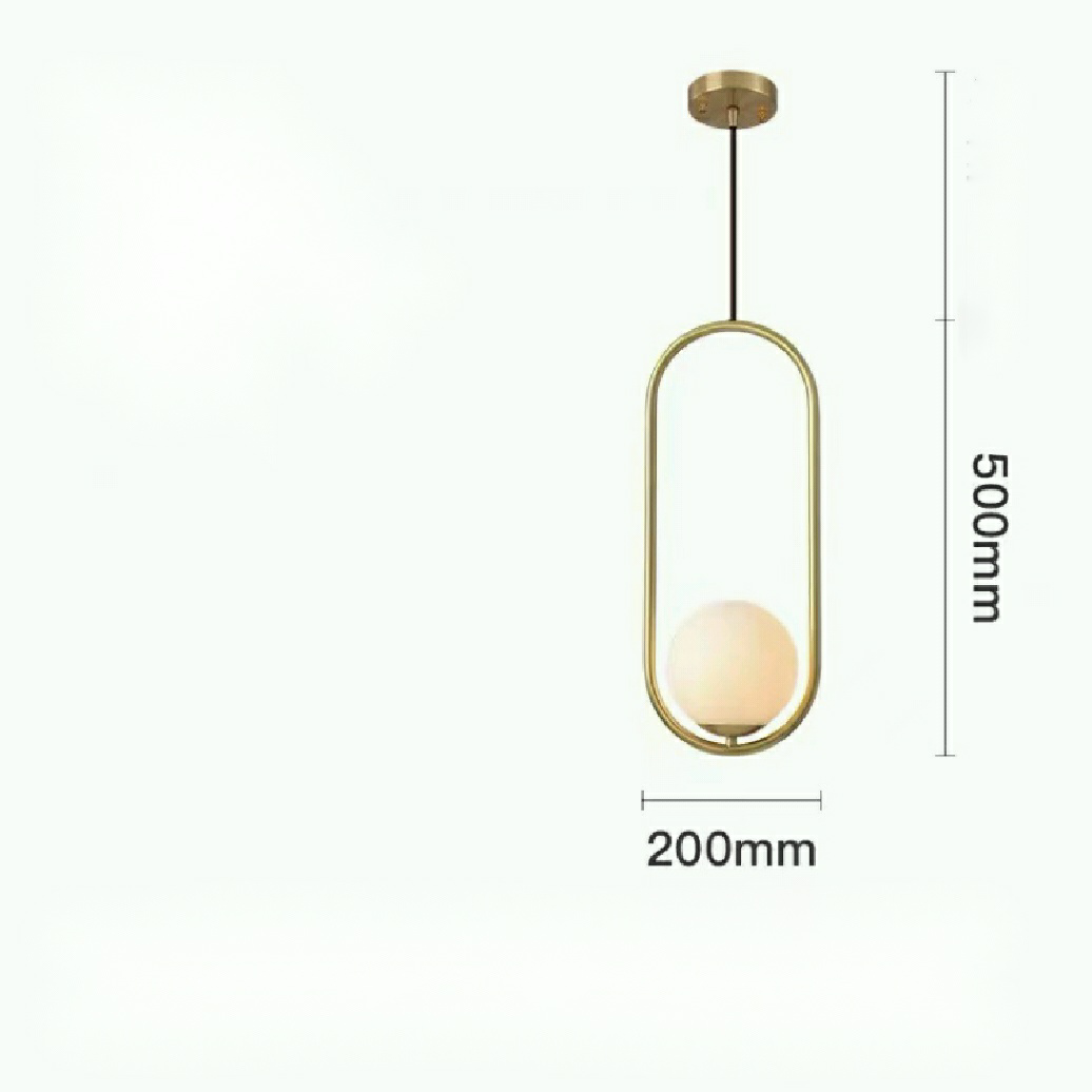 Modern Pure Copper Dining Room Ceiling Light Simple Stylish Ball Bedroom Pendant Lamp