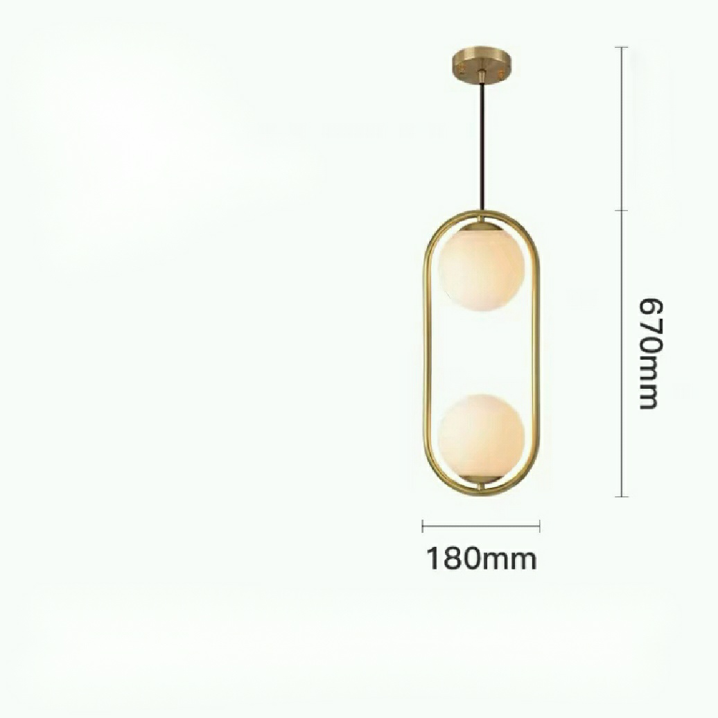 Modern Pure Copper Dining Room Ceiling Light Simple Stylish Ball Bedroom Pendant Lamp