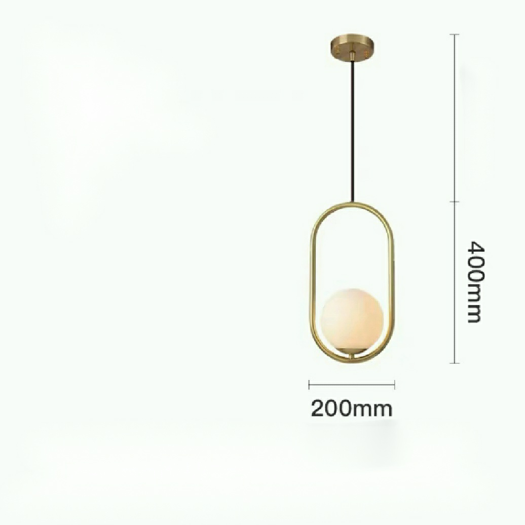 Modern Pure Copper Dining Room Ceiling Light Simple Stylish Ball Bedroom Pendant Lamp